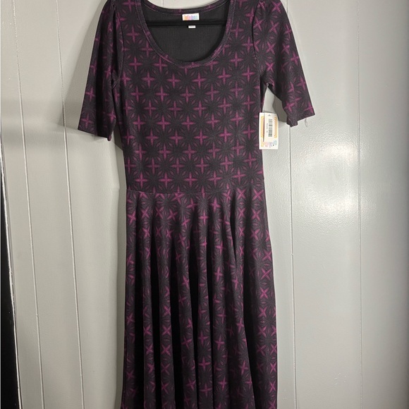 LuLaRoe Dresses & Skirts - Elegant Black and Pink Patterned‎ Dress Medium